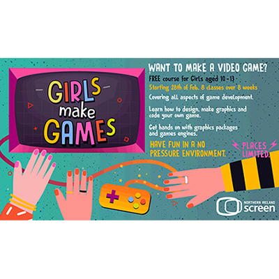 Girls Make Games course calling young people aged 10-13 - Northern