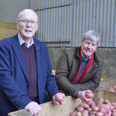 Maurice McHenry and Joe Mahon discuss the Potato Wizard, John Clarke in Ballintoy